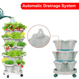 Hivvago 5-Tier Vertical Garden Planter – Stackable Indoor/Outdoor Pot with Wheel Base - Side View