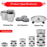 Hivvago 5-Tier Vertical Garden Planter – Stackable Indoor/Outdoor Pot with Wheel Base - 45-Degree Angle