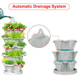 Hivvago 5-Tier Vertical Garden Planter – Stackable Indoor/Outdoor Pot with Base - Front View
