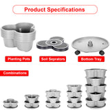 Hivvago 5-Tier Vertical Garden Planter – Stackable Indoor/Outdoor Pot with Base - 45-Degree Angle