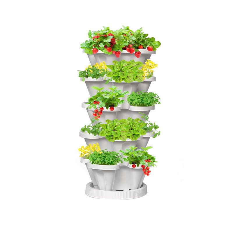 Hivvago 5-Tier Vertical Garden Planter – Stackable Indoor/Outdoor Pot with Base