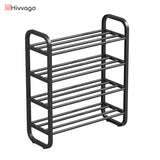Hivvago 4-Layer Shoe Rack ??Compact Steel Frame Organizer for Entryway, Black