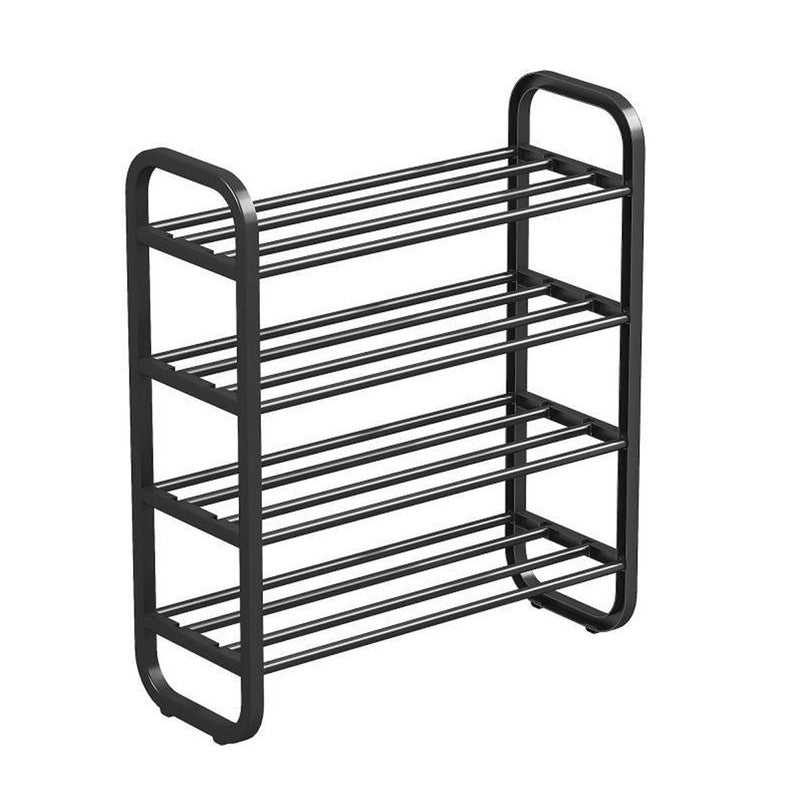 Hivvago 4-Layer Shoe Rack ??Compact Steel Frame Organizer for Entryway, Black