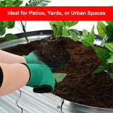 Hivvago Raised Garden Bed ??Galvanized Steel Planter Box with Open Base, Silver