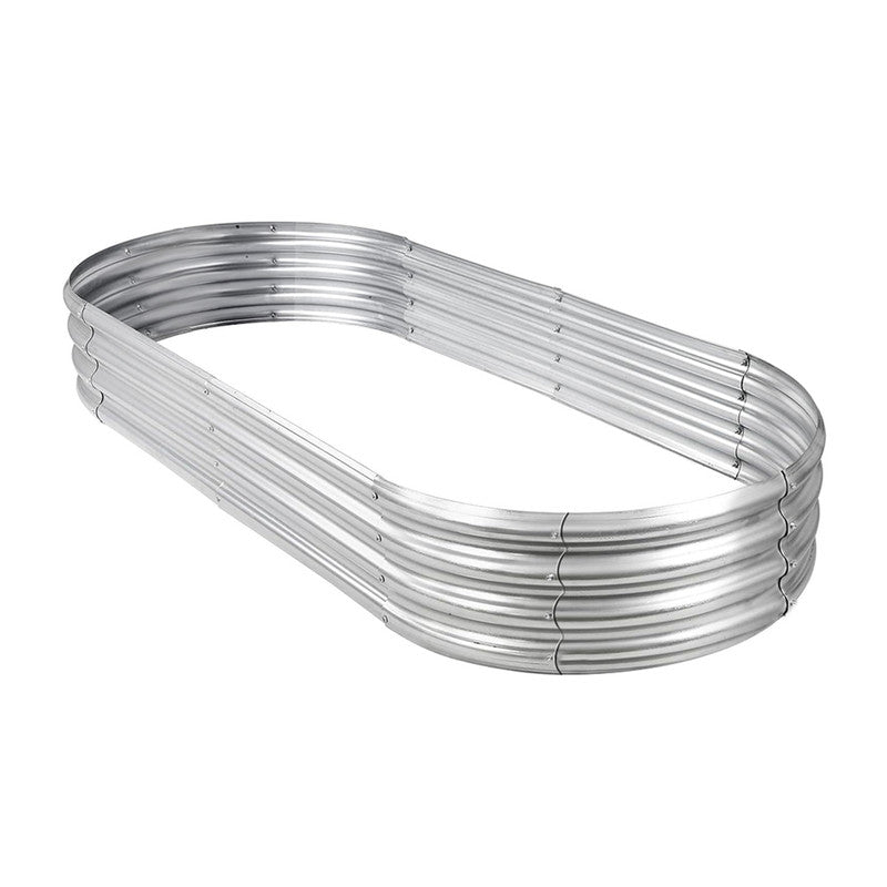 Hivvago Raised Garden Bed ??Galvanized Steel Planter Box with Open Base, Silver