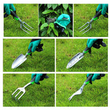 Hivvago 8-Piece Stainless Steel Garden Tool Set with Tote & Gloves - Top-Down View