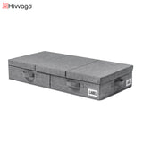 Hivvago Underbed Storage Container ??Foldable Box with Lids & Label Pocket