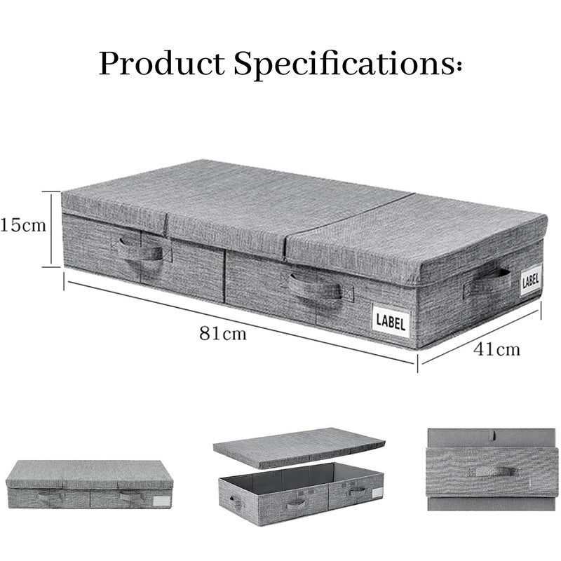 Hivvago Underbed Storage Container ??Foldable Box with Lids & Label Pocket