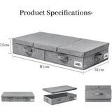 Hivvago Underbed Storage Container – Foldable Box with Lids & Label Pocket - Side View