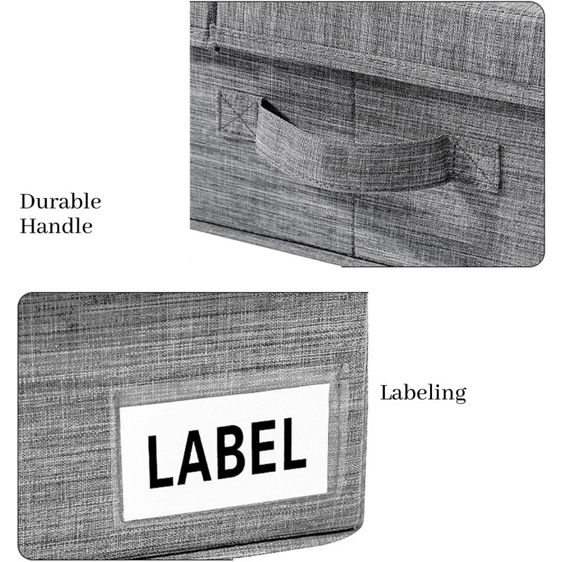Hivvago Underbed Storage Container ??Foldable Box with Lids & Label Pocket
