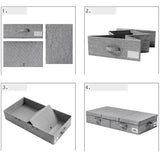 Hivvago Underbed Storage Container – Foldable Box with Lids & Label Pocket - Rear View