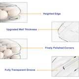 Hivvago 2 Layers Automatic Rolling Clear Egg Refrigerator Organizer with Lid