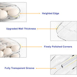 Hivvago 2 Layers Automatic Rolling Clear Egg Refrigerator Organizer with Lid - 45-Degree Angle