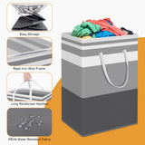 Hivvago 2-Pack Large Waterproof Laundry Baskets with Handles - Side View