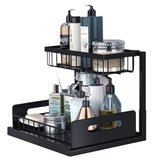 Hivvago 2-Tier Pull-Out Under Sink Organizer Storage Shelf For Kitchen - Side View