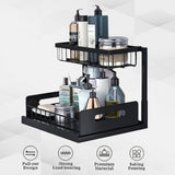 Hivvago 2-Tier Pull-Out Under Sink Organizer Storage Shelf For Kitchen - Top-Down View