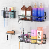 Hivvago Stainless Steel Bathroom Organizer with Adhesive Shelves - Front View