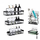 Hivvago Stainless Steel Bathroom Organizer with Adhesive Shelves - Top-Down View