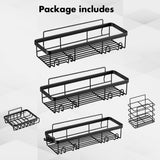Hivvago Stainless Steel Bathroom Organizer with Adhesive Shelves - Low Angle