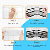 Hivvago Stainless Steel Bathroom Organizer Shelves - Rear View