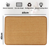 PupLily Natural Sisal Cat Scratch Mat, 40 X 60 CM - Low Angle