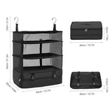 Vagooz Foldable 3 Shelf Travel Camping Organizer with Hook - Front View