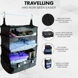 Vagooz Foldable 3 Shelf Travel Camping Organizer with Hook - Side View