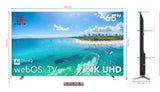 EMETE 65″ Frameless UHD Smart WebOS TV - Front View