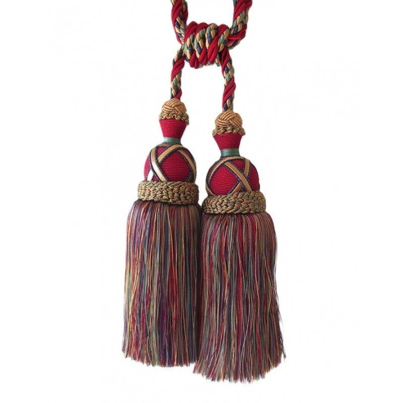 Multi Coloured Double Tassel Curtain Tieback