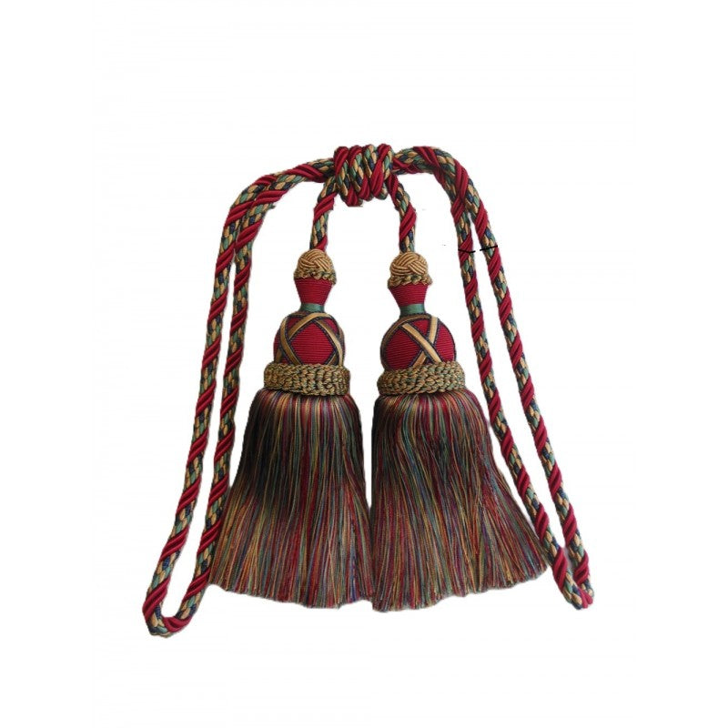 Multi Coloured Double Tassel Curtain Tieback