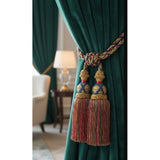 Multi Coloured Double Tassel Curtain Tieback - Side View