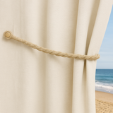 Magnetic weaved rope tieback Cream - Side View