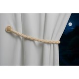 Magnetic weaved rope tieback Linen - Side View