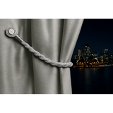 Magnetic weaved rope tieback Silver - Side View