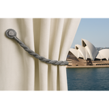 Magnetic weaved rope tieback Grey - Side View