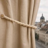 Magnetic weaved rope tieback Natural - Side View
