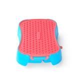4-in-1 Slow Feeder Dog Bowl - Blue Bowl and Warm Ocean Red Lickmat - Top-Down View