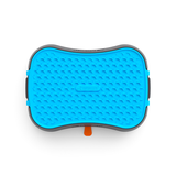 4-in-1 Slow Feeder Dog Bowl - Dark Grey Bowl with Blue Lickmat - 45-Degree Angle