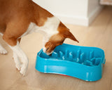 Marley Slowappy Slow Feeder  Bowl - Blue - Top-Down View
