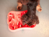 Marley Slowappy Slow Feeder  Bowl - Warm Ocean Red - Close-Up Angle