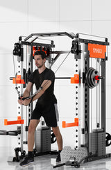SmartFit M1 Max 140kg Pin Loaded Multi Functional Training Smith Machine Home Gym Power Rack Machine - Rear View