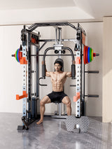 SmartFit M1 Ultra Leg Press and Chest Fly Multi Functional Training Smith Machine Home Gym with 140kgs pin loaded package - Low Angle