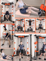 SmartFit C1 Max Multi Functional Cable Crossover Station 130kgs Pin Loaded  Machine  + Multi Func Bench+7Ft Olympic Barbell + 100kgs Weights - Top-Down View