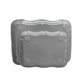 White Metal Serving Tray Set | Minimalist & Food-Safe Home Organisers (2pc) - Front View