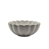 Set of 2 Scalloped Terracotta Bowls | White Glaze Finish | Decorative & Serving Bowls - Side View