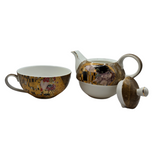 The Kiss Tea-for-One Set - Fine Bone China with Infuser & Loose-Leaf Tea - Front View