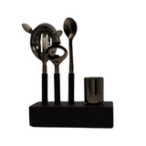 Plantation Bar Tools Stand Black & Silver - Front View