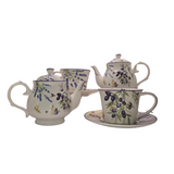 Lavender & Olive Tea Set for 2 - Premium Porcelain - Front View