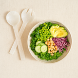 Lorne White Resin Salad Server Set - Handcrafted - Front View