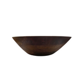 Handcrafted Mango Wood & Enamel Serving Bowl - Natural & Food-Safe - Side View